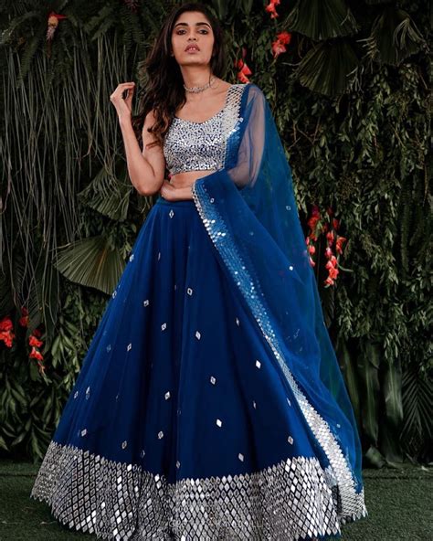 black and blue lehenga choli.